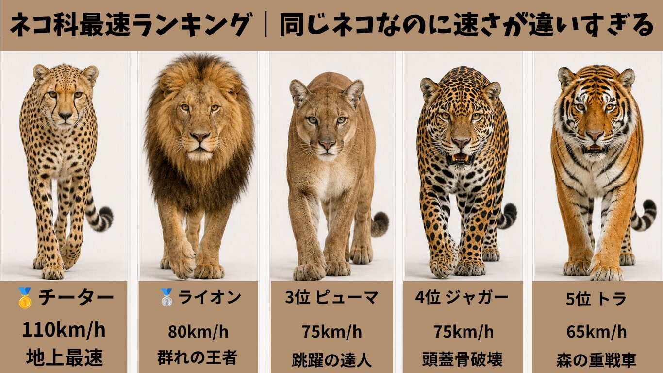 チーター 100m 何 秒